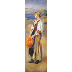Girl with a basket of oranges