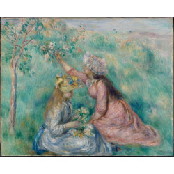 Girls picking flowers in a meadow 1890