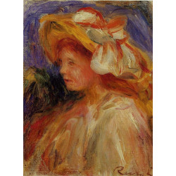 Profile of a young woman in a hat