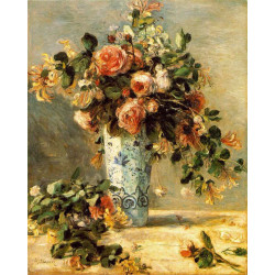 Roses and jasmine in a delft vase 1881