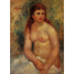 Seated young woman nude 1910