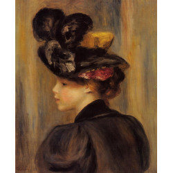 Young woman wearing a black hat 1895