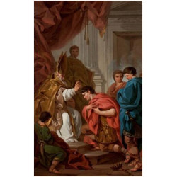 Saint ambroise donnant l absolution a l empereur theodose