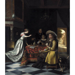 Card players at a table