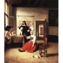 Woman drinking with soldiers 1658 Woman drinking with soldiers 1658