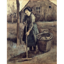 A girl raking 1881