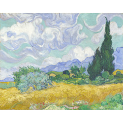 A wheatfield with cypresses A wheatfield with cypresses