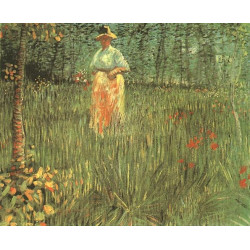 A woman walking in garden 1887