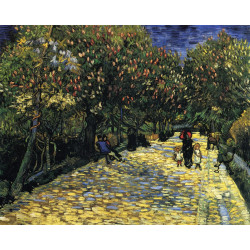 Avenue with flowering chestnut trees at arles 1889