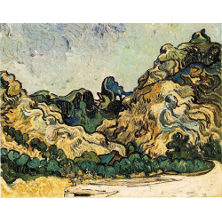 Mountains at saint remy with dark cottage