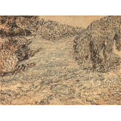 Newly mowed lawn with weeping tree 1888 Newly mowed lawn with weeping tree 1888