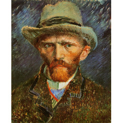 Self portrait with a grey felt hat 1887