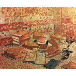 Still life french novels and rose