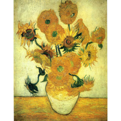 Still life vase with fourteen sunflowers 1889