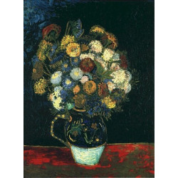 Still life vase with zinnias 1888