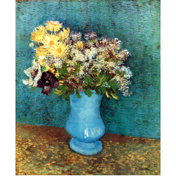 Vase with flieder margerites und anemones 1887