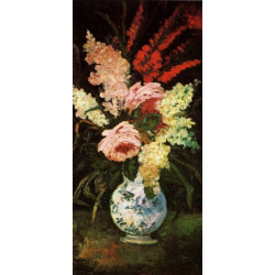 Vase with gladioli and lilac 1886