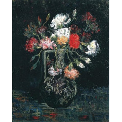 Vase with white and red carnations 1887