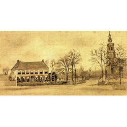 Vicarage and church at etten 1876 Vicarage and church at etten 1876