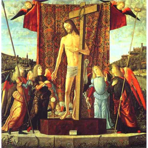 Christ with the symbols of the passion surrounded by angels 1496