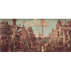 The meeting of etherius and ursula and the departure of the pilgrims 1498