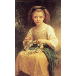 Child braiding a crown 1874